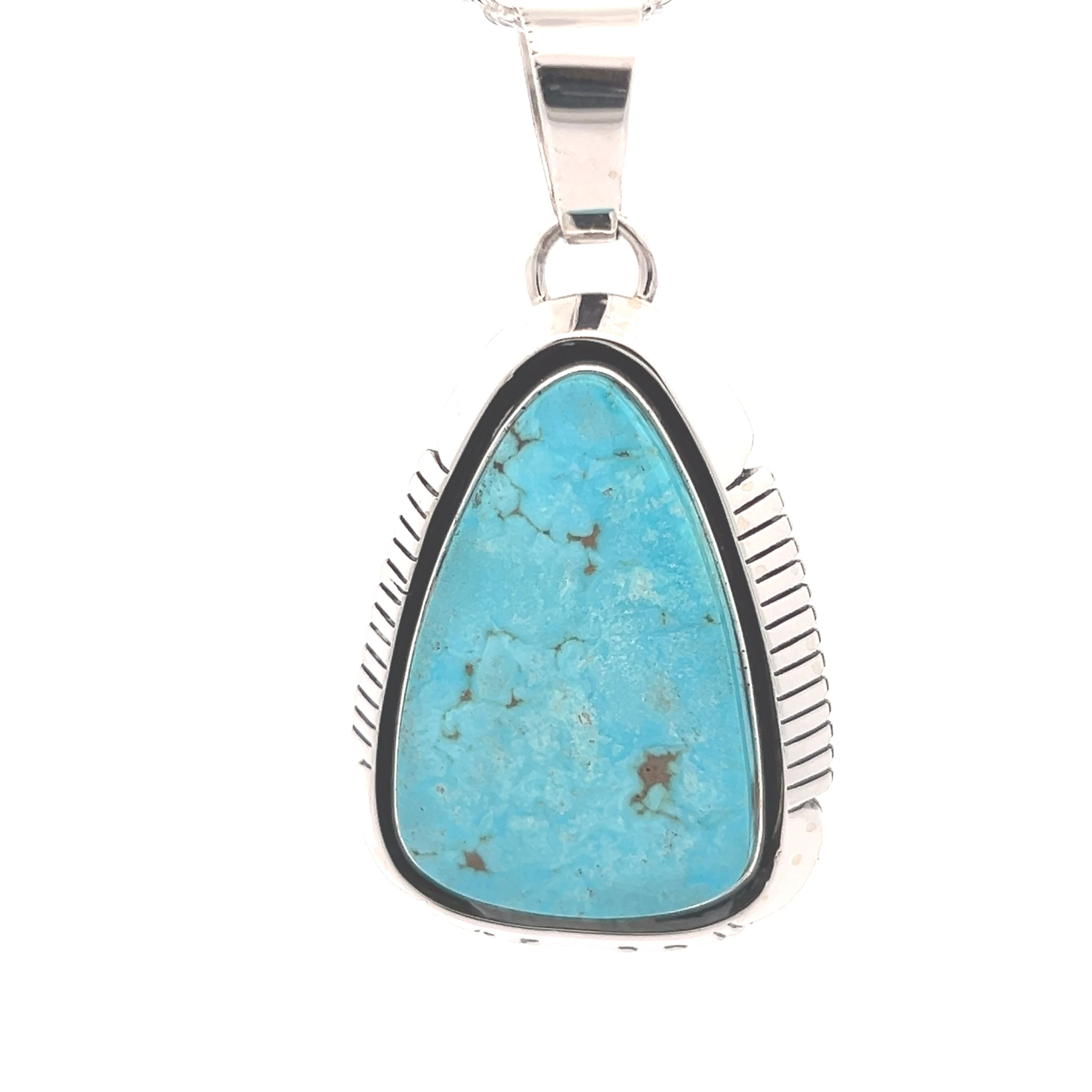 Signed Navajo turquoise selling pendant