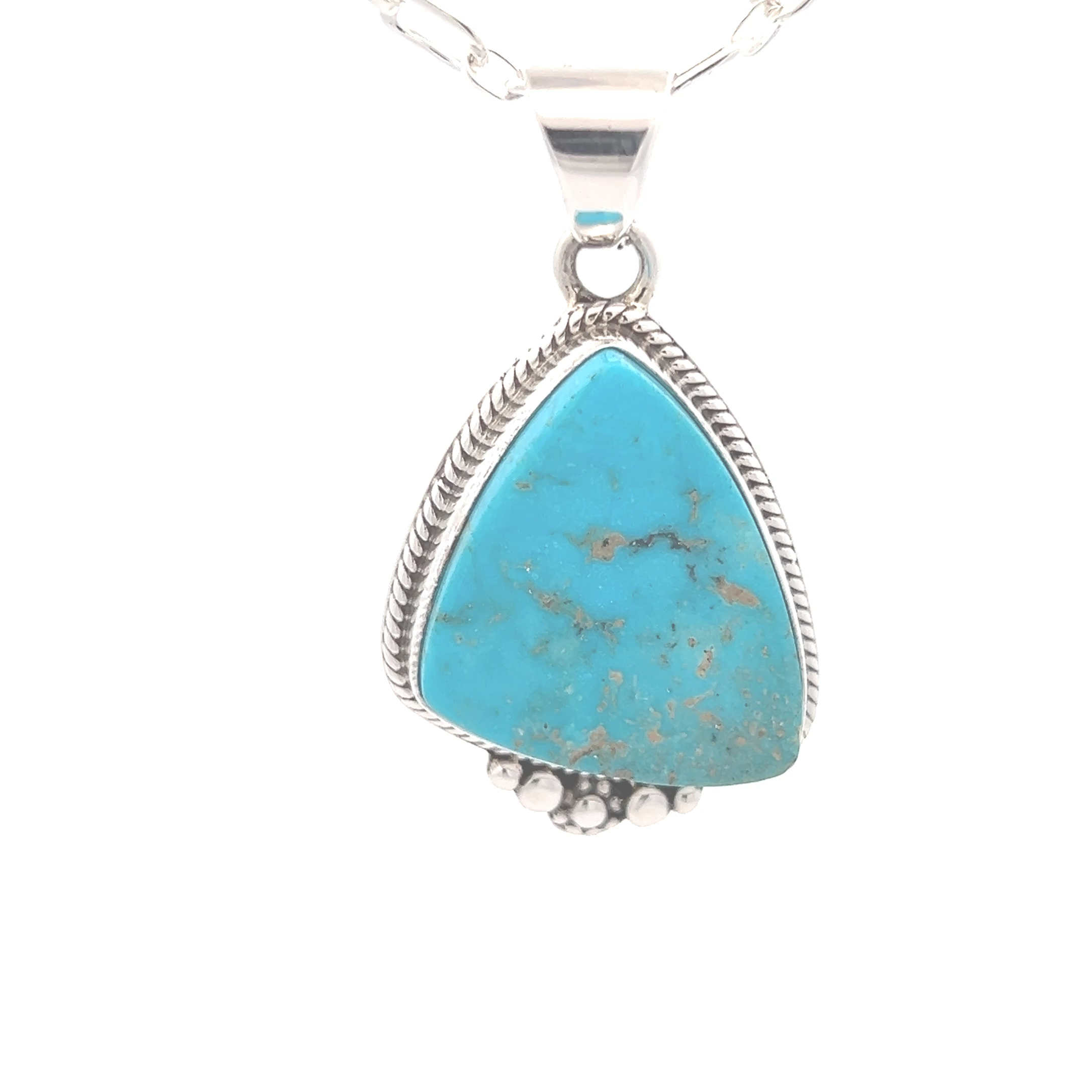 Turquoise Stone Sterling store Silver Pendant Necklace