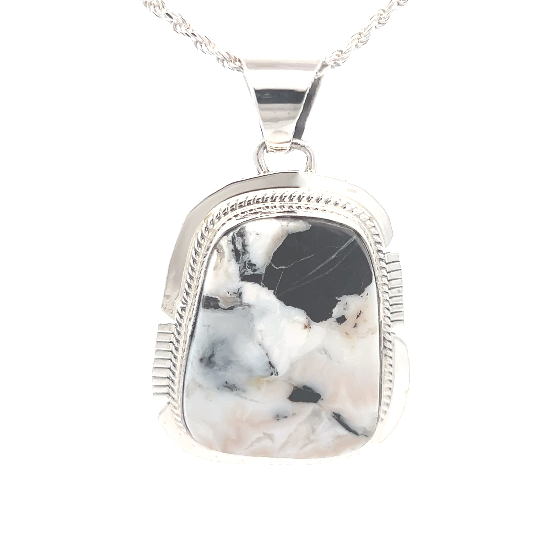 Sterling fashion white buffalo Pendant