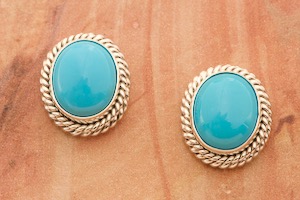 Sleeping Beauty Turquoise Stud Earrings | Made in Earth US