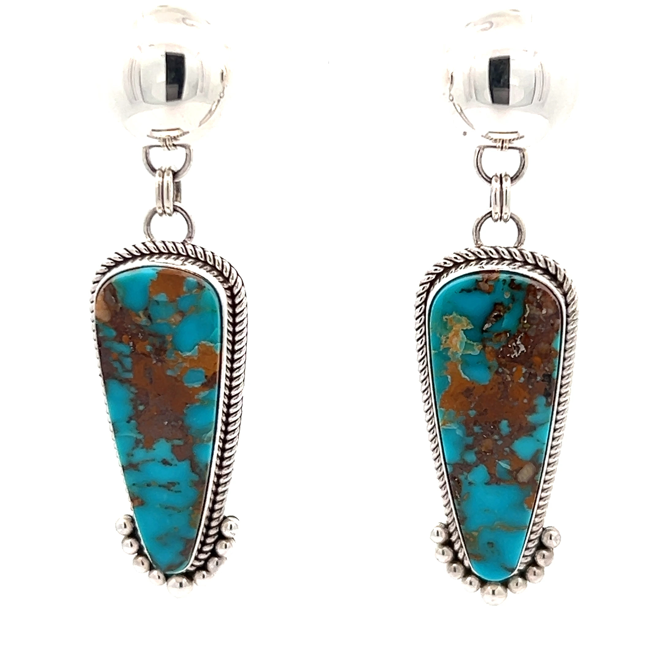 Turquoise Sterling Silver Earrings, Genuine Kingman 2024 Turquoise