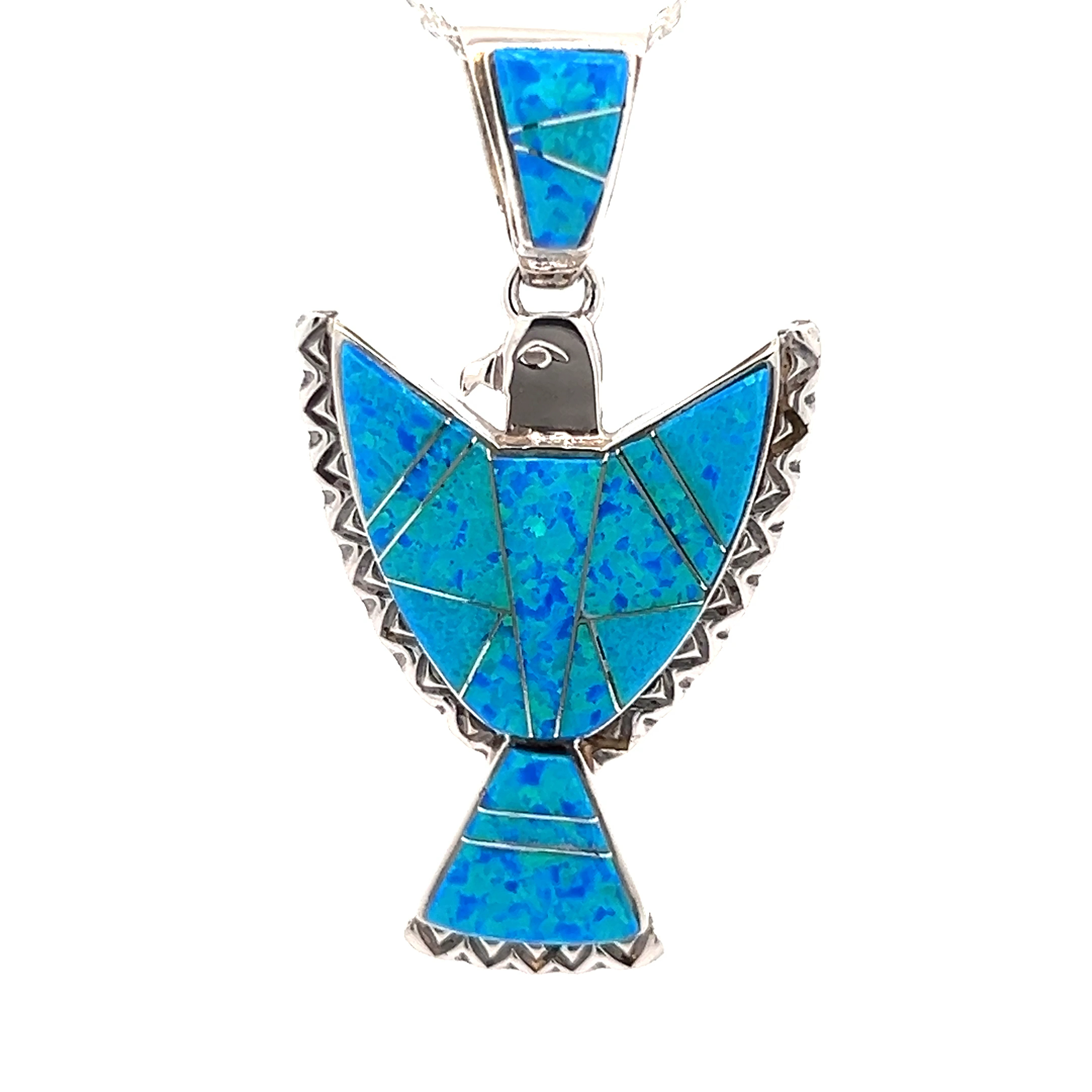 2024 Southwestern SS & Turquoise Thunderbird Necklace