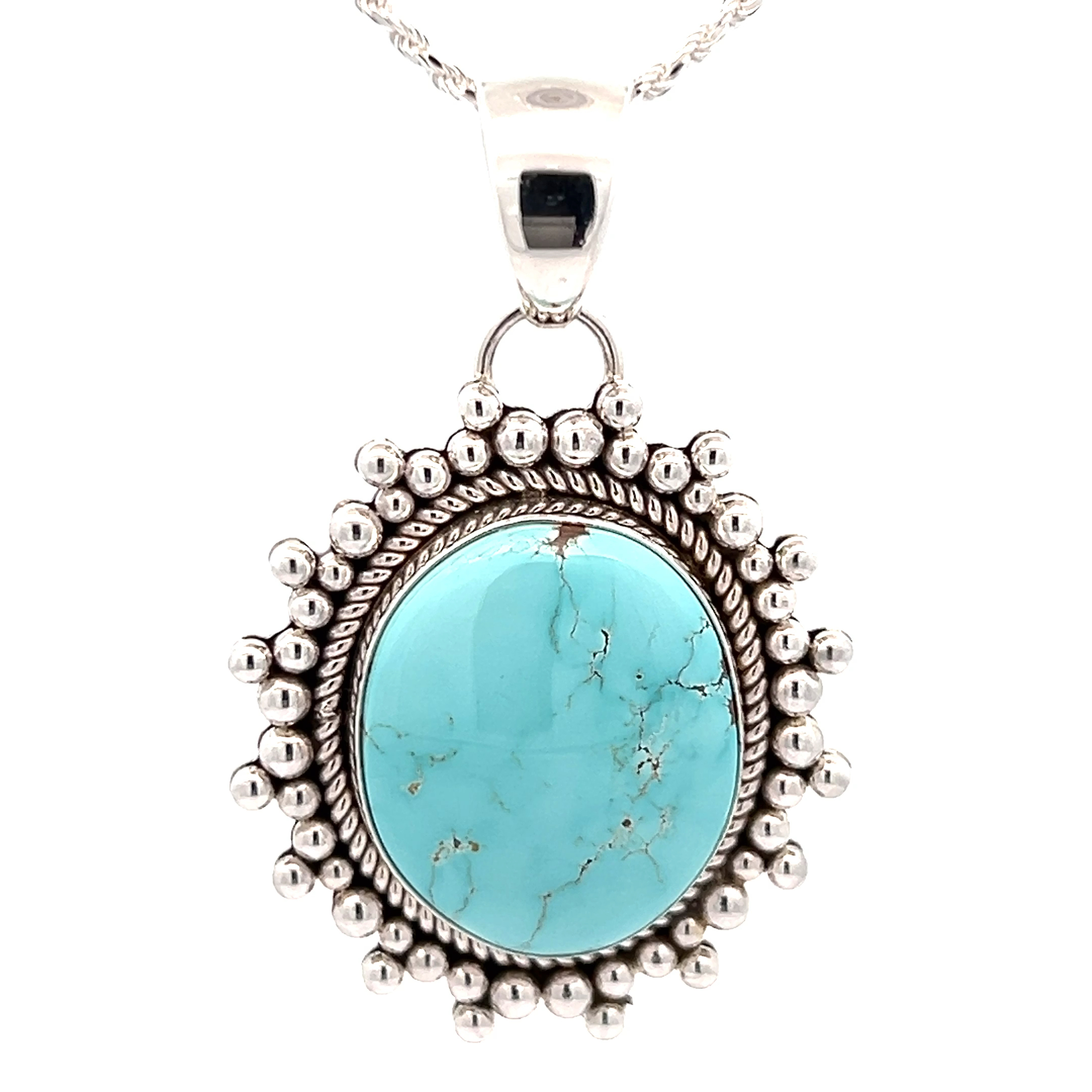 Genuine Turquoise online Sterling Silver Necklace