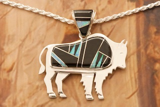 sterling silver buffalo pendant