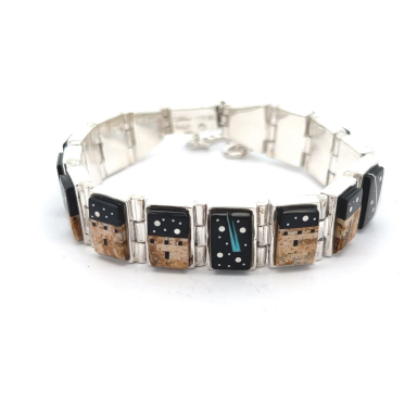 Calvin Begay Starry Night at the Pueblo Sterling Silver Bracelet.