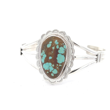 Genuine Number 8 Mine Turquoise Navajo Bracelet