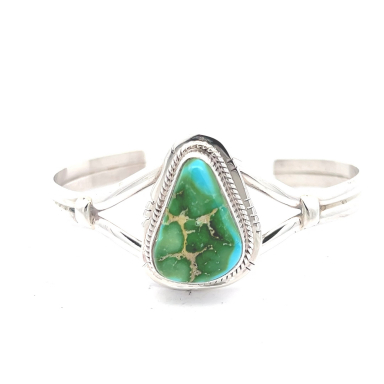 Native American Jewelry Genuine Sonoran Turquoise Sterling Silver Bracelet