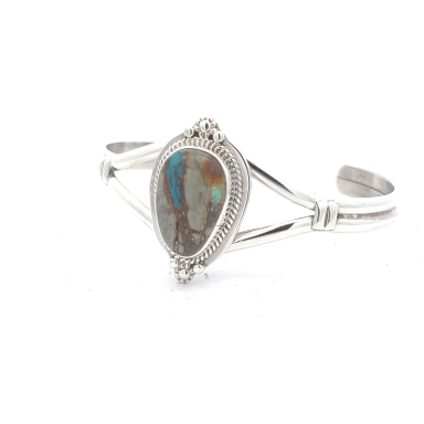 Genuine Boulder Turquoise Sterling Silver Bracelet