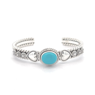 Artie Yellowhorse Genuine Sleeping Beauty Turquoise Sterling Silver Bracelet