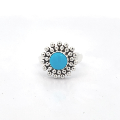 Artie Yellowhorse Genuine Sleeping Beauty Turquoise Sterling Silver Ring