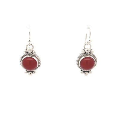 Artie Yellowhorse Genuine Carnelian Sterling Silver Earrings