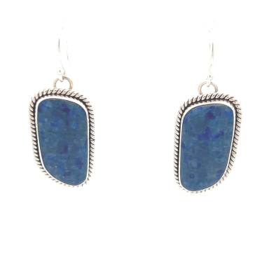 Artie Yellowhorse Genuine Denim Lapis Sterling Silver Earrings