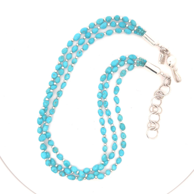 Desiree Yellowhorse 3 Strand Genuine Sleeping Beauty Turquoise Necklace