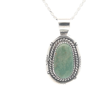 Genuine Manassa Turquoise Sterling Silver Pendant