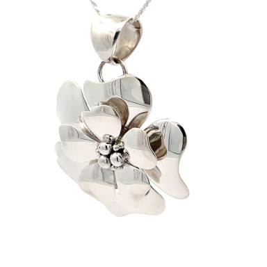 Artie Yellowhorse Sterling Silver Dogwood Flower Pendant