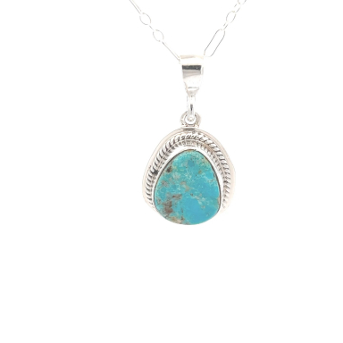 Genuine Kingman Turquoise Sterling Silver Pendant