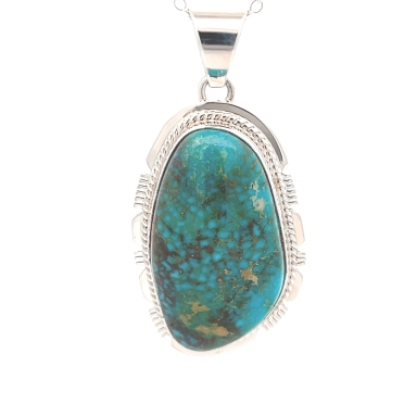 Genuine Turquoise Mountain Mine Sterling Silver Pendant