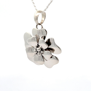 Artie Yellowhorse Sterling Silver Dogwood Flower Pendant