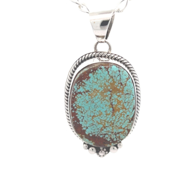 Genuine Number 8 mine Turquoise Sterling Silver Native American Pendant