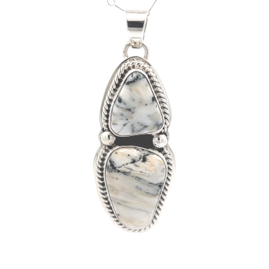 Genuine White Buffalo Turquoise Navajo Pendant