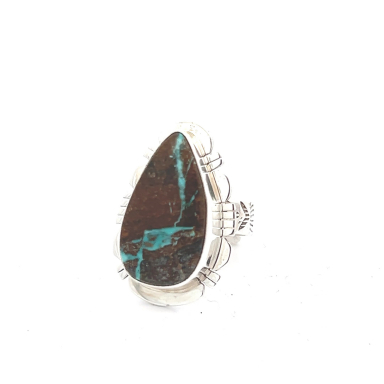 Genuine Boulder Turquoise Native American Ring