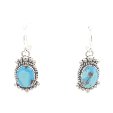 Artie Yellowhorse Genuine Golden Hill Turquoise Sterling Silver Earrings