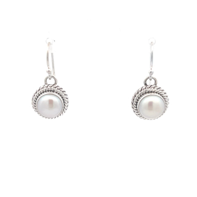 Artie Yellowhorse Freshwater Pearl Sterling Silver Earrings