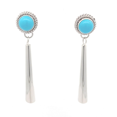 Artie Yellowhorse High Grade Sleeping Beauty Turquoise Post Earrings