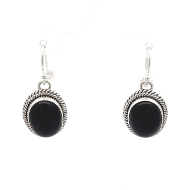 Artie Yellowhorse Navajo Jewelry Genuine Black Onyx Sterling Silver Earrings