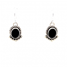 Artie Yellowhorse Jewelry Genuine Black Onyx Sterling Silver Earrings