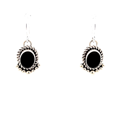 Artie Yellowhorse Jewelry Genuine Black Onyx Sterling Silver Earrings