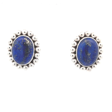 Artie Yellowhorse Jewelry Genuine Blue Lapis Sterling Silver Earrings