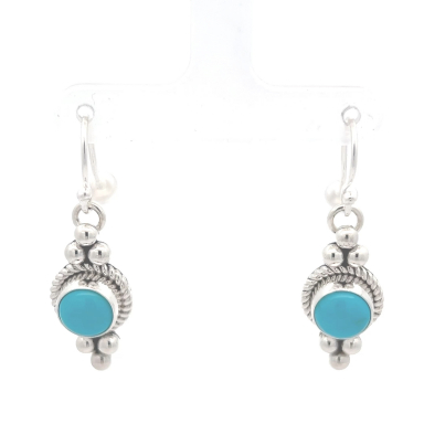 Artie Yellowhorse Genuine Sleeping Beauty Turquoise Sterling Silver Earrings