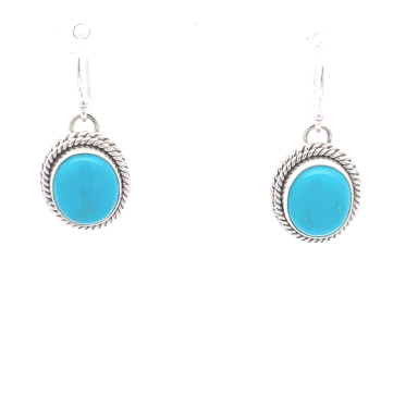 Artie Yellowhorse Genuine Sleeping Beauty Turquoise Sterling Silver Earrings