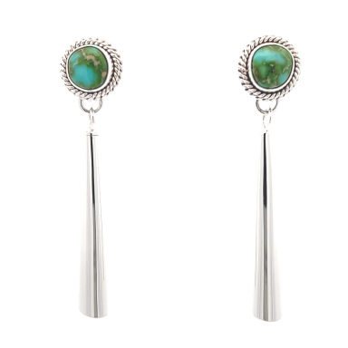 Artie Yellowhorse Genuine Sonoran Turquoise Sterling Silver Earrings