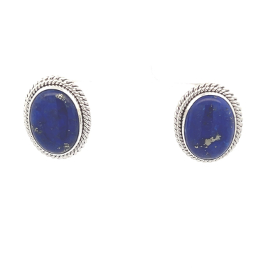 Artie Yellowhorse Jewelry Genuine Blue Lapis Sterling Silver Post Earrings