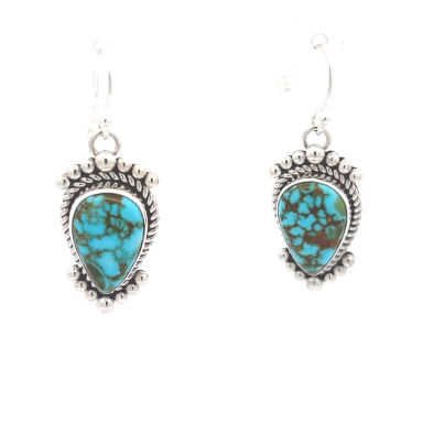 Artie Yellowhorse Jewelry Genuine Kingman Web Turquoise Sterling Silver Earrings