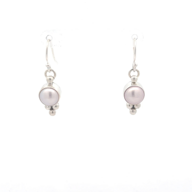 Artie Yellowhorse Jewelry Genuine Freshwater Pearl Sterling Silver Earrings