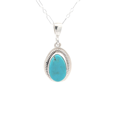 Genuine Kingman Turquoise Sterling Silver Pendant