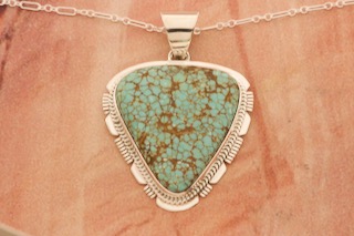 The Tara 2” Handmade Sterling Silver & Number 8 Turquoise Necklace