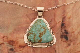 The Tara 2” Handmade Sterling Silver & Number 8 Turquoise Necklace