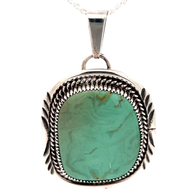 Genuine Manassa Turquoise Sterling Silver Pendant