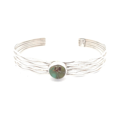 Genuine Cheyenne Turquoise Sterling Silver Branch Bracelet