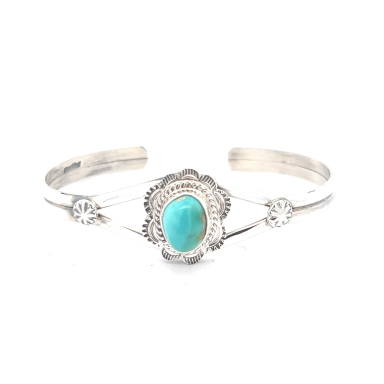 Navajo Jewelry Genuine Royston Turquoise Sterling Silver Bracelet