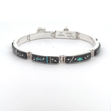 Calvin Begay Night Sky Sterling Silver Native American Bracelet