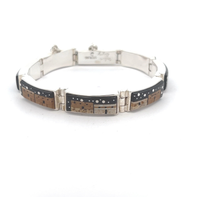 Calvin Begay Starry Night in the Pueblo Sterling Silver Bracelet