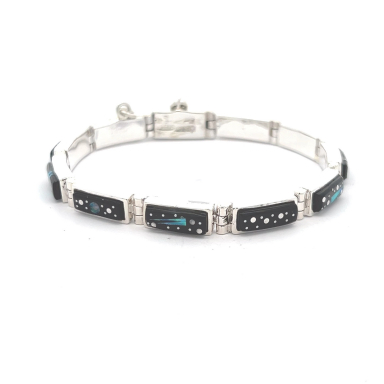 Calvin Begay Night Sky Sterling Silver Navajo Bracelet