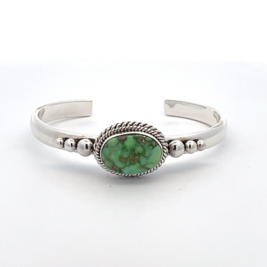 Artie Yellowhorse Genuine Verde Valley Turquoise Sterling Silver Bracelet