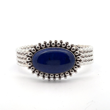 Artie Yelowhorse Genuine Blue Lapis Sterling Silver Rising Sun Bracelet