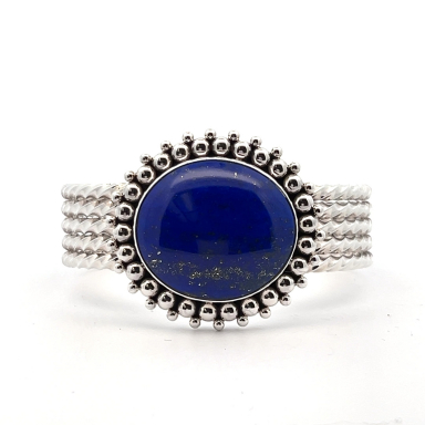 Artie Yellowhorse Genuine Blue Lapis Sterling Silver Bracelet